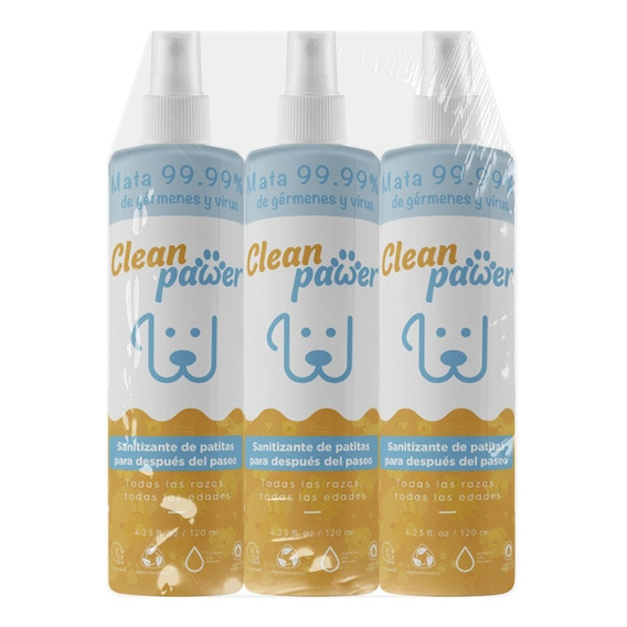 Set Desinfectante De Perros Patas/pelaje Clean Pawer 120ml