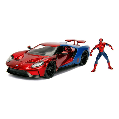 Marvel Spirder-man Ford Gt 2017 / Figure 1:24 Jada Toys Color Rojo