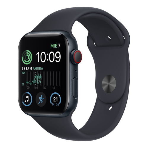 Apple Watch SE GPS + Celular - Caja de aluminio medianoche 44 mm - Correa deportiva medianoche - Patrón - Distribuidor Autorizado