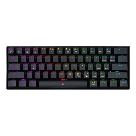 Teclado Mecanico Redragon Dragonborn Blue Switch Rgb Negro Idioma Inglés US