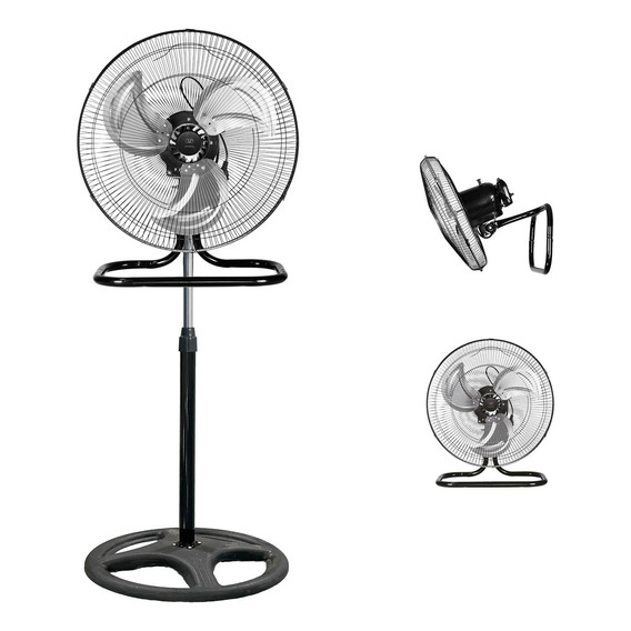 Avera Ventilador 3 En 1: Piso, , Pedestal Y Pared Vent31 Estructura Negro Aspas Acero Diámetro 18 cm Frecuencia 60 Hz Material de las aspas Acero