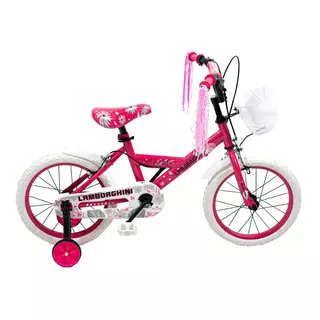 Bicicleta Paseo Infantil Dencar Urby 217126003u R16 Color Rosa Lamborghini Con Ruedas De Entrenamiento  