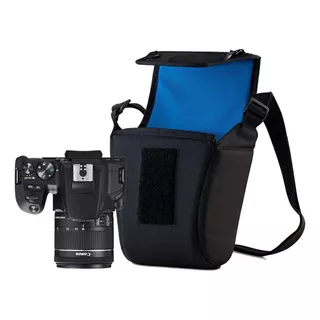 Bolsa Compacta Para Câmera Fotográfica Preto/azul - Proii Cor Preto