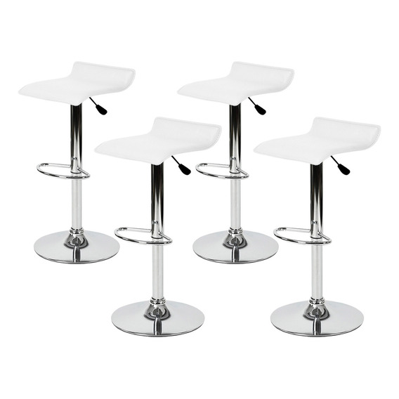 4pzs Bancos Altos Giratorios Para Barra Cocina Bar Color Blanco