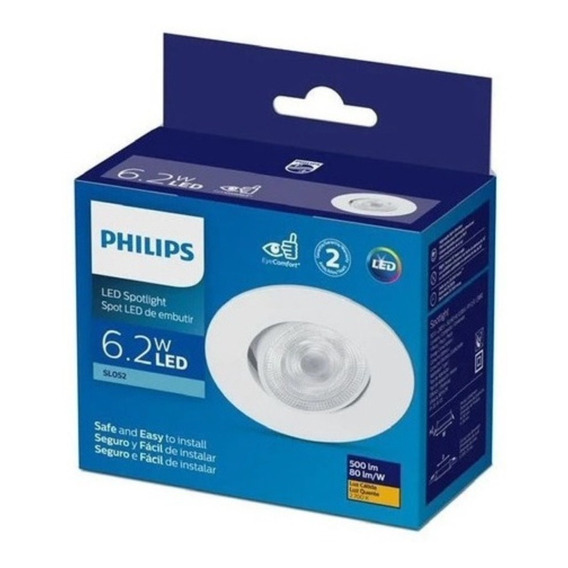 Foco Spot  Embutido Philips Blanco Basculante 6.2w 