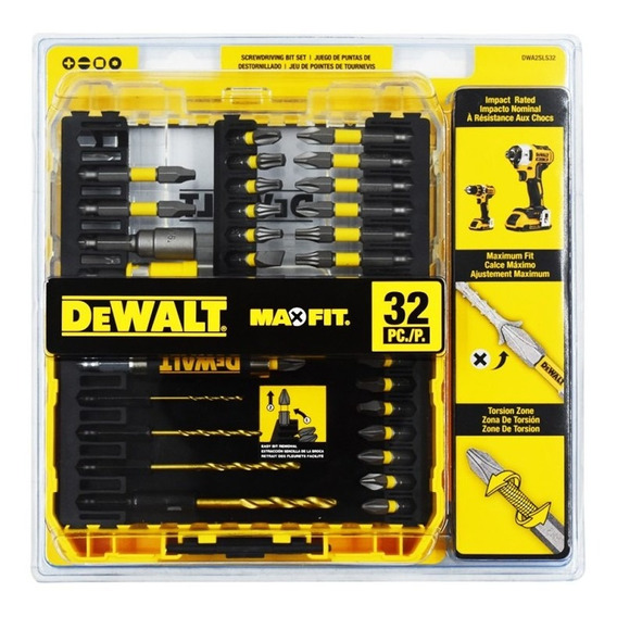 Set De Punta 32 Pc Maxfit Screw Lock Sleeve Dwa2sls32 Dewalt