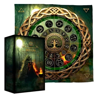 Kit Baralho Tarot Das Bruxas + Toalha Lenormand Exclusivo Nf