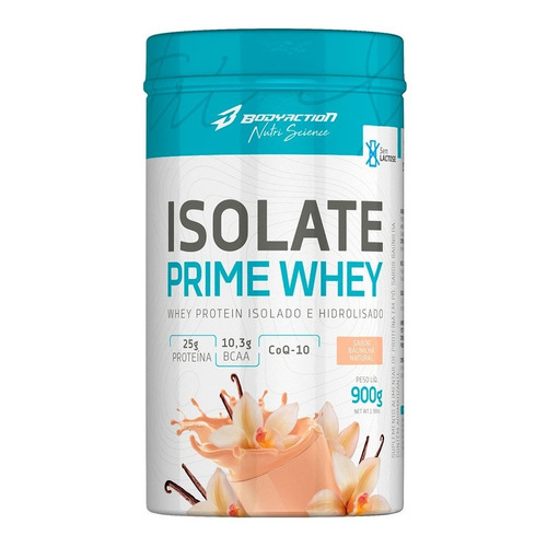 Isolate Prime Whey 900 g sin lactosa aislado con sabor a vainilla de Bodyaction