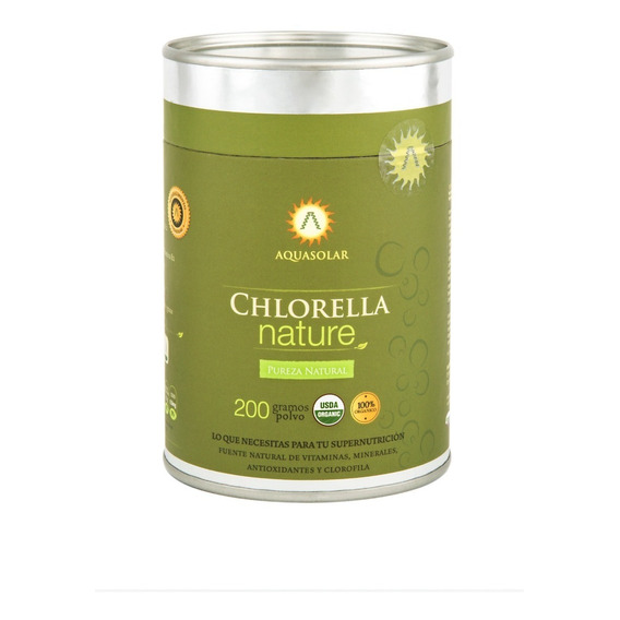 Aquasolar - Chlorella Nature 200g Polvo 100% Orgánico