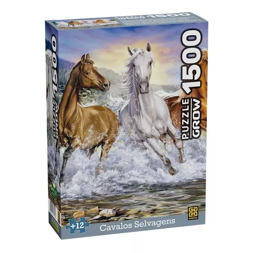 Quebra-cabeça cavalos selvagens 1500 peças - Grow