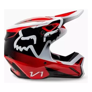Casco Motocross  Fox V1 Leed Rojo Fluo