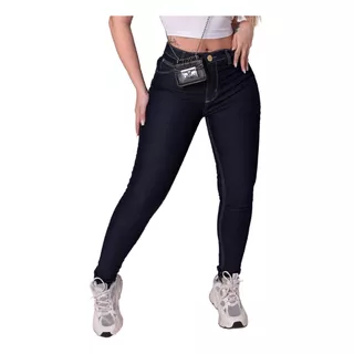 Calca Jeans Feminina Cintura Alta Empina Bumbum Com Elastano