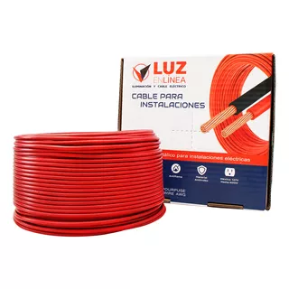 Cable Eléctrico Para Instalaciones Calibre 10 Thw Rojo Marca Luz En Linea Caja Con 100m