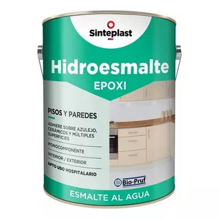 Pintura Hidroesmalte Epoxi Pared Y Piso 4 Lt Sinteplast Acabado Satinado Color Blanco