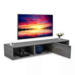 Repisa Flotante Moderna 1 Puerta Minimalista Tv Equipos