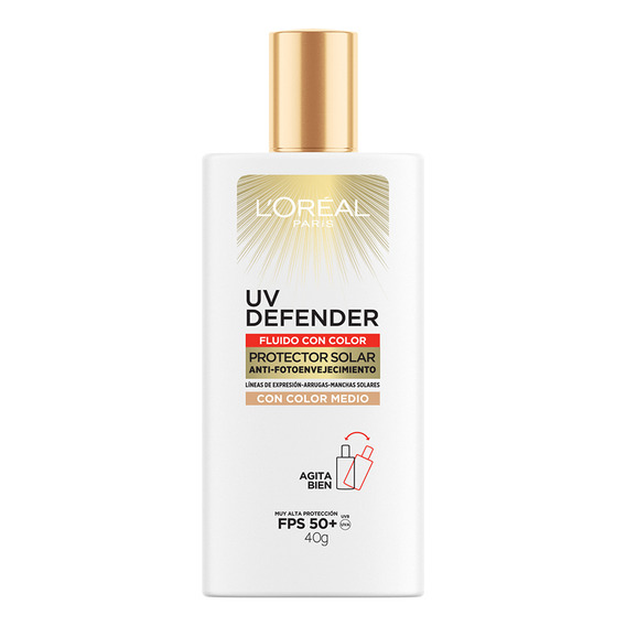 L'oréal Paris Protector Solar Diario Fluido Tono Medio Fps50 UV Defender