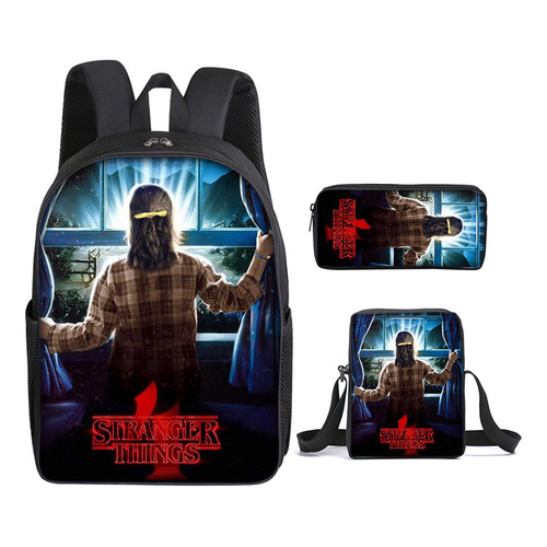 Mochila Escolar Black Panther, Funda Para Lápices De 3 Pieza Color B