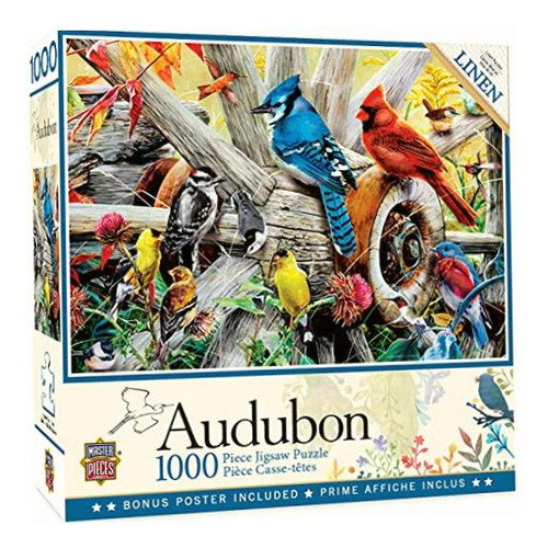 Rompecabezas Audubon Backyard Birds Pajaros en el Jardin 1000 Pz Masterpieces