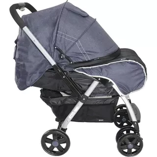 Coche Para Bebé Ebaby Tipo Deportivo Color Azul Oscuro Chasis Negro