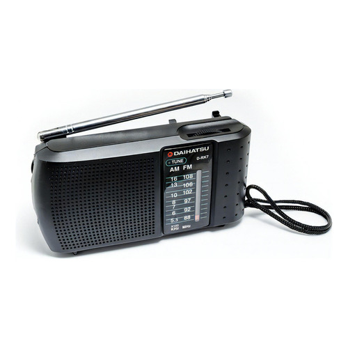 Radio Analóloga Am/fm Tipo Pocket A Pila Portátil Daihatsu Color Negro