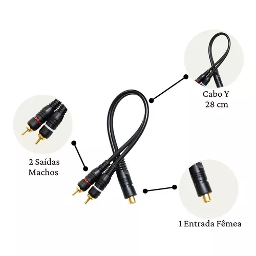 Taramps  CABLE RCA Y 1M 2F INYECTADO