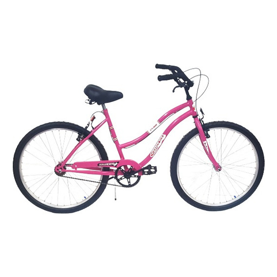 Bicicleta playera femenina Kelinbike V26PDF frenos v-brakes color rosa con pie de apoyo  