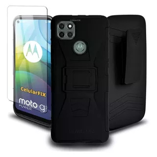 Funda Protector P/ Moto G9 Power, Uso Rudo Clip C/ Mica 