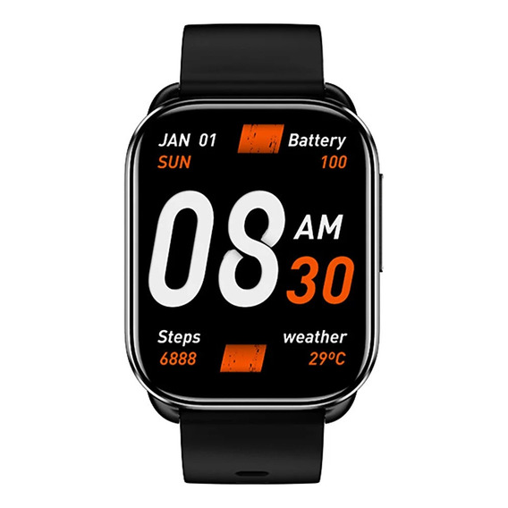 Smartwatch QCY GS S6 Pantalla 2.02 Control de Salud Deportes Caja Negra y Bisel Gris Oscuro