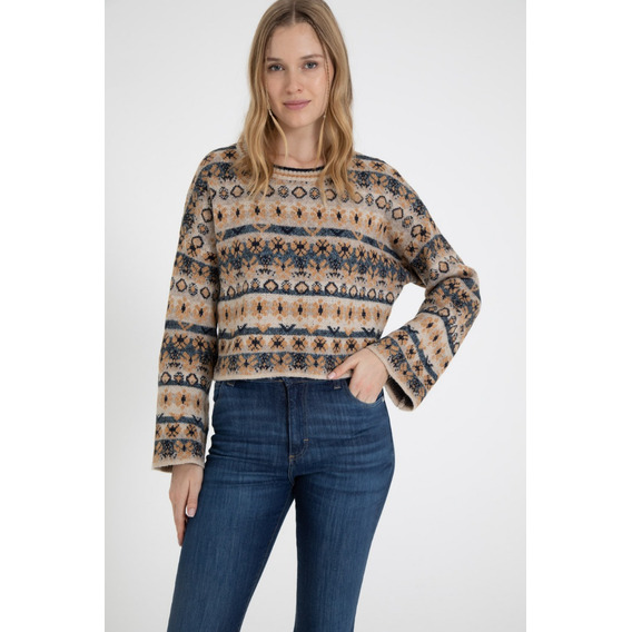 Sweater System Basic Jacquard Silvestre Para Mujer