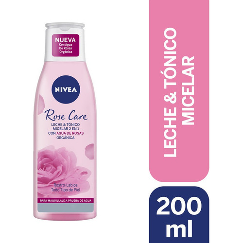 Leche & Tónico Micelar 2 En 1 Nivea Rose Care 200ml Tipo de piel Todo tipo de piel