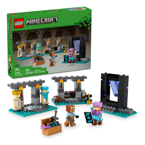 LEGO® Minecraft® La Armería juguete de construcción, set de aventuras y forja de armas con minifigura de Alex para niños y niñas de 7 años en adelante 21252