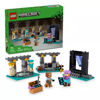 Lego® Minecraft® La Armería Juguete De Construcción, Set De Aventuras Y Forja De Armas Con Minifigura De Alex Para Niños Y Niñas De 7 Años En Adelante 21252