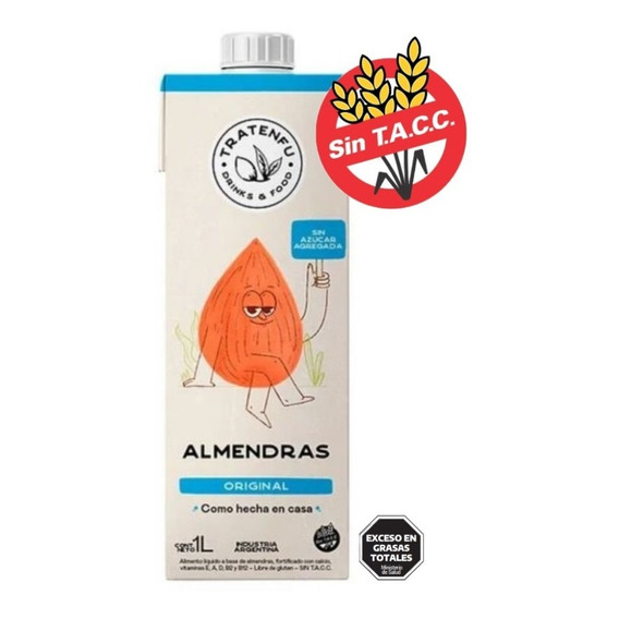 Bebida Vegetal De Almendra Sin Tacc Tratenfu X 1 Lt