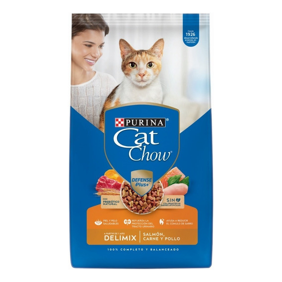 Alimento Cat Chow Defense Plus Salmon Carne Y Pollo 15kg