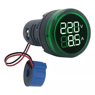 Mini Volt-amperímetro Digital Led 80-500vca Y 100a Verde Baw