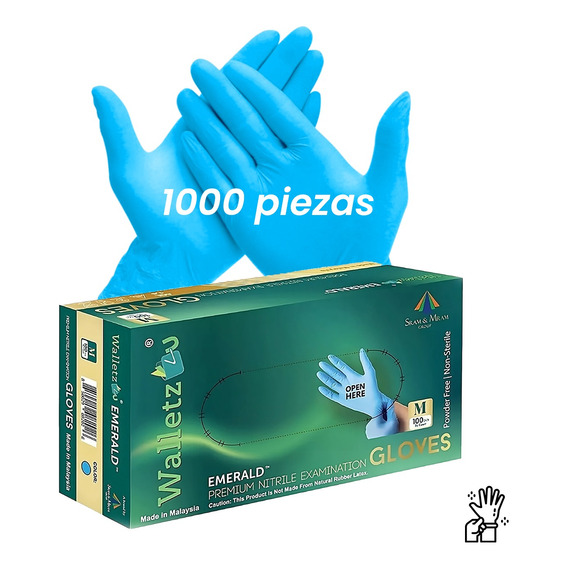 Guantes De Nitrilo Walletz Libre De Latex Sin Polvo 1000pz