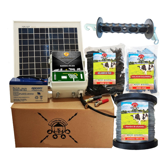 Cerco Electrico Ganadero Kit Solar (45 Km) + 500m De Alambre