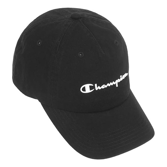 Gorra Champion Script Dad Cap Negro Con Blanco Para Hombre