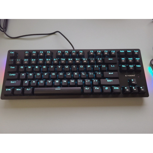 Teclado Mecanico E-yooso K260 Rgb Gamer Color del teclado Negro Idioma Inglés US