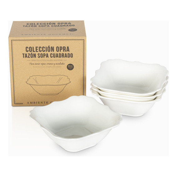 Tazon Sopa Cuadrado Opra Setx4 Ambiente Gourmet