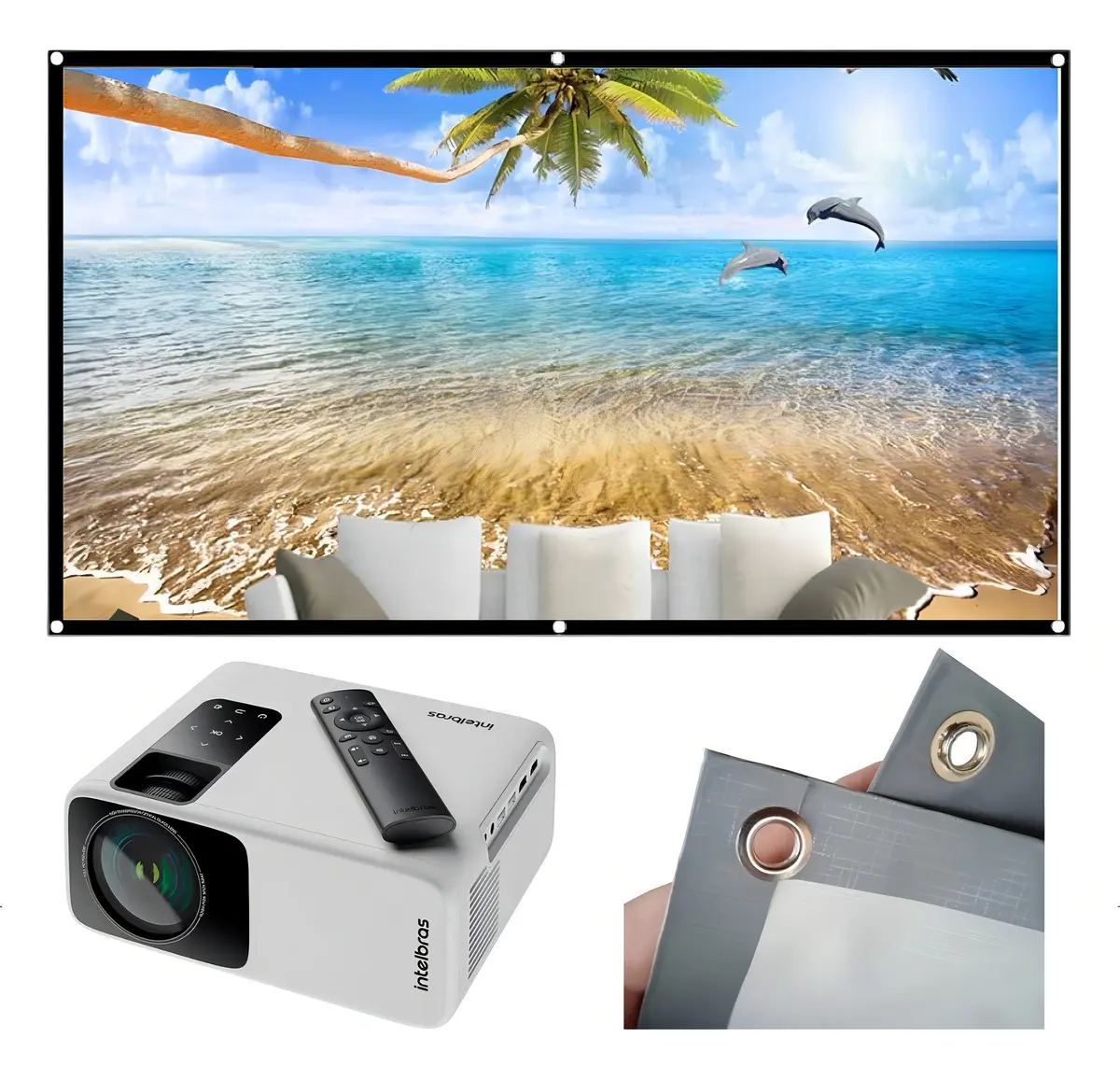 Tela Projeção 150 Polegadas Imagem Nitida Cinema Em Casa