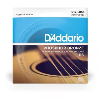 Encordoamento Violão Aço .012 D'addario Phosphor Bronze Ej16