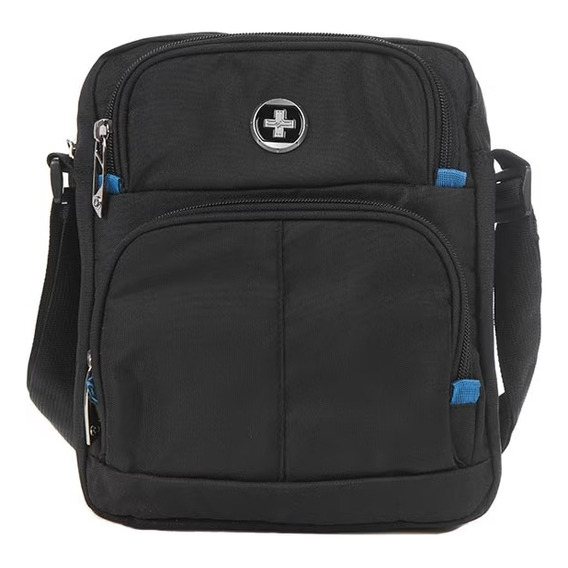 Morral Swiss Digital Landon Sd726-blk Color Negro Diseño De La Tela Liso