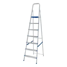 Escalera De Aluminio Tijera Mor 5105 Plateada Plateado