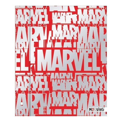 Carpeta Marvel N°3 Sin Aros Escolar Mooving Diseño Rojo Y Plata