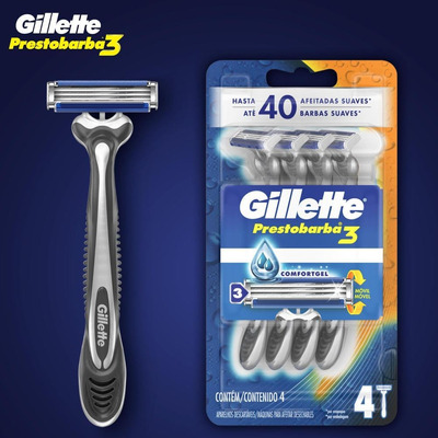 Aparelho De Barbear Presto3 Regular Gillette Leve 4 Pague 3