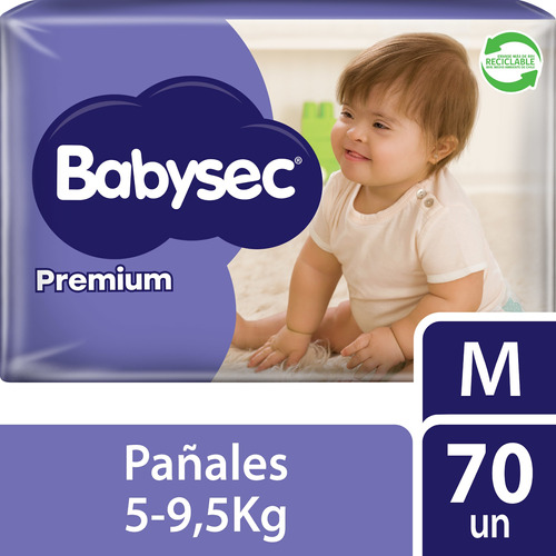 Pañales De Bebé Babysec Premium Flexiprotect 70 Un M Tamaño Mediano (M)