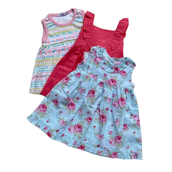 Vestidos Para Bebas Pack X3 Talles 9 Meses