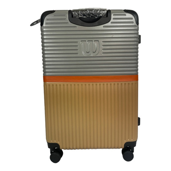 Maleta De Viaje Wilson Mumbai Equipaje De Mano Carry On Color Gris/beige Rayas