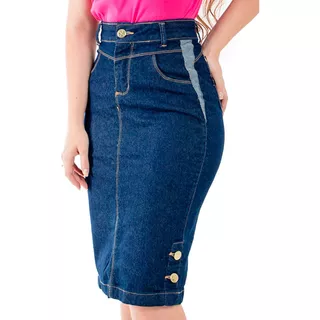 Saias Jeans Feminina Moda Evangélica Executiva Anagrom 